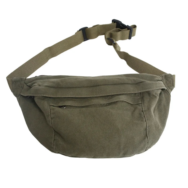 Fashion Trend Waist Bags Unisex Canvas Chest packs Phone Pack Street Hip hop Belt Bags Large capacity Ladies Crossbody Chest Bag