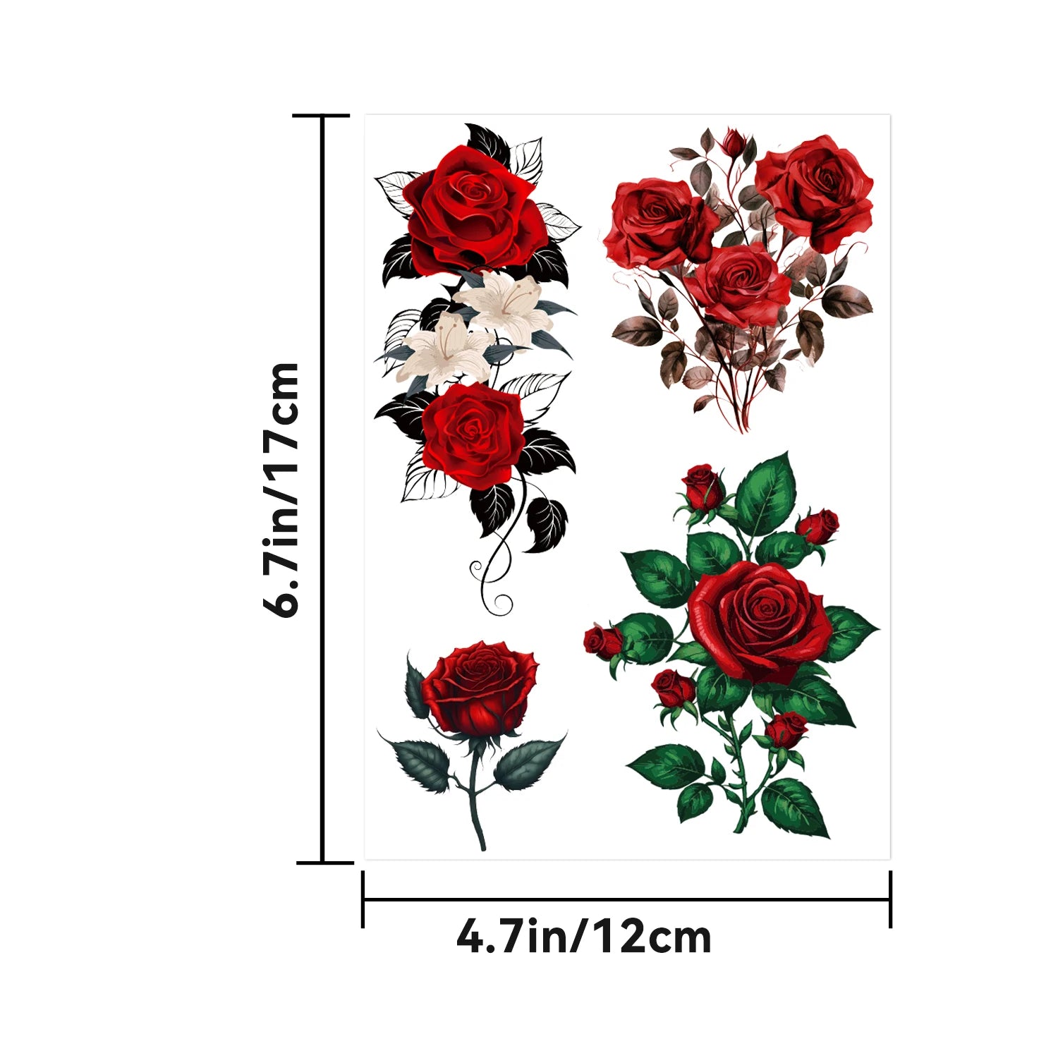 8 Sheets Large Temporary Tattoo Sticker Fake Tattoos for Women Girls,Waterproof Long Lasting Body Art Makeup Sexy Realistic Arm