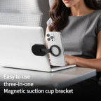 Suction Cup Magnetic Phone Holder Foldable Rotatable Multifunctional Stable Vacuum Suction Car Mounted ﻿