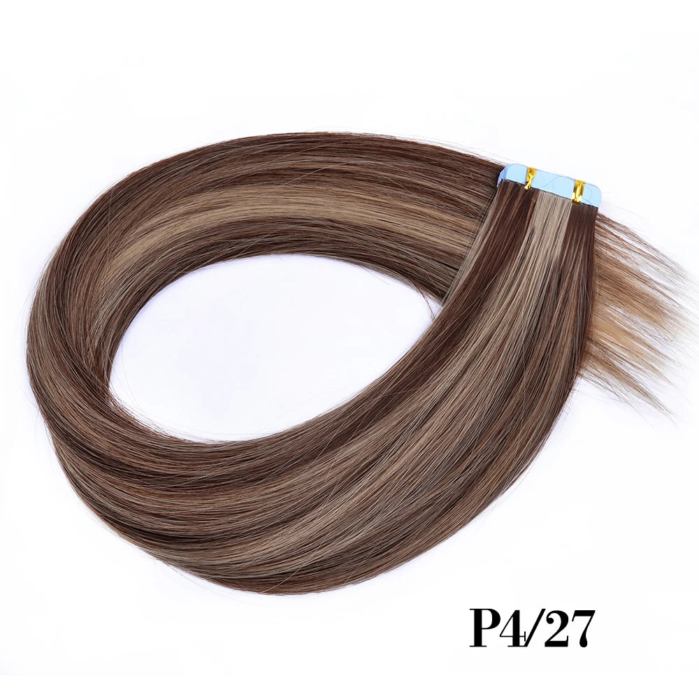 Synthetic Straight Tape In Hair Extensions 10pcs Natural Hair Extension 24inch For Women Invisible Double Sided Free Style