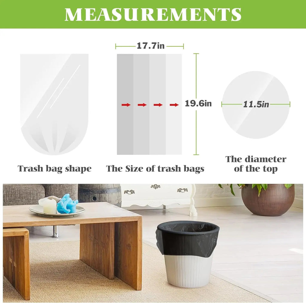 4 Gallon 200 Counts Strong Trash Bags Garbage Bags, Bathroom Trash Can Bin Liners, Small Plastic Bags for Home Office Kitchen Kitchen