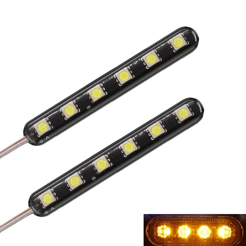 12V LED Strobe Light Strip for Car Motorcycle Hot-selling Cars License LED Medium Grid Flash Strips Auto Exterior Accessories