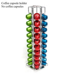Nespresso Coffee Pods Holder Holds 60 Pods 360 Degree Rotatable Coffee Capsules Storage Rack Metal Tower Stand Home Kitchen Use
