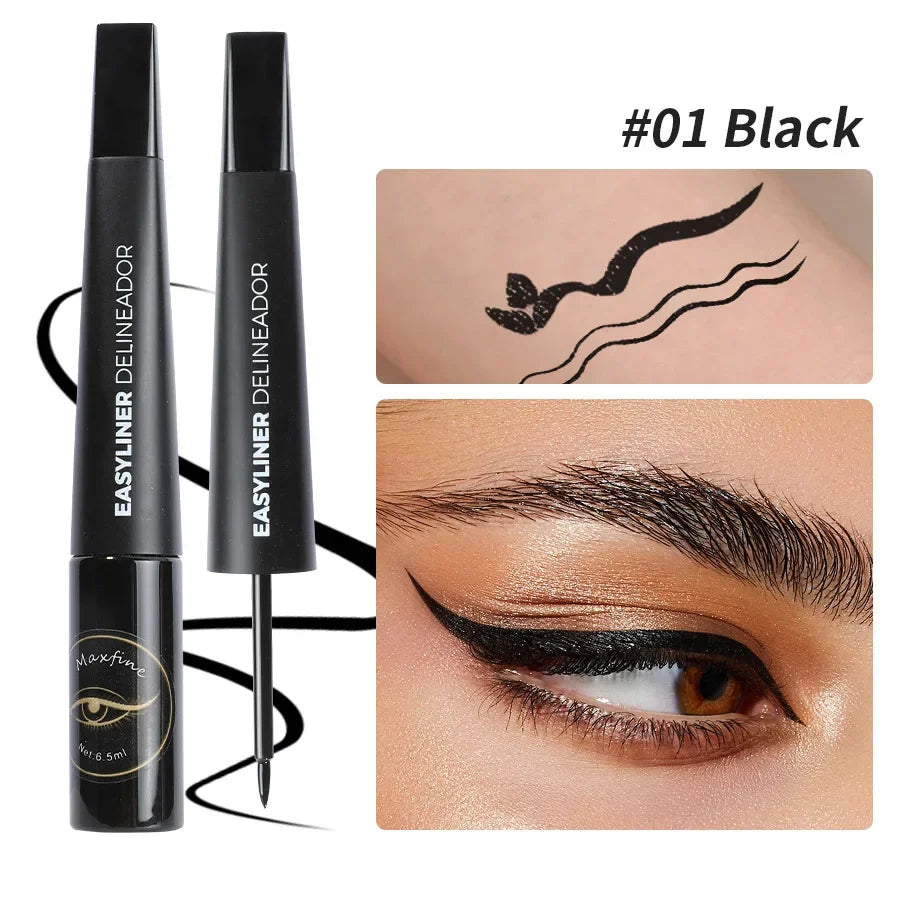 3Color Black Brown Liquid Eyeliner Pen Ultra-thin Head Fast Drying Lasting Matte Smooth Dipping Eyeliner Pencil Makeup Cosmetics