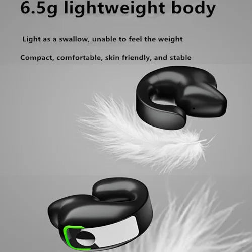 Headset With Microphone Bluetooth 5.3 Ear Clip Headphone TWS Wireless Earphone Single In-Ear HD HiFi Stereo Touch Control Sports