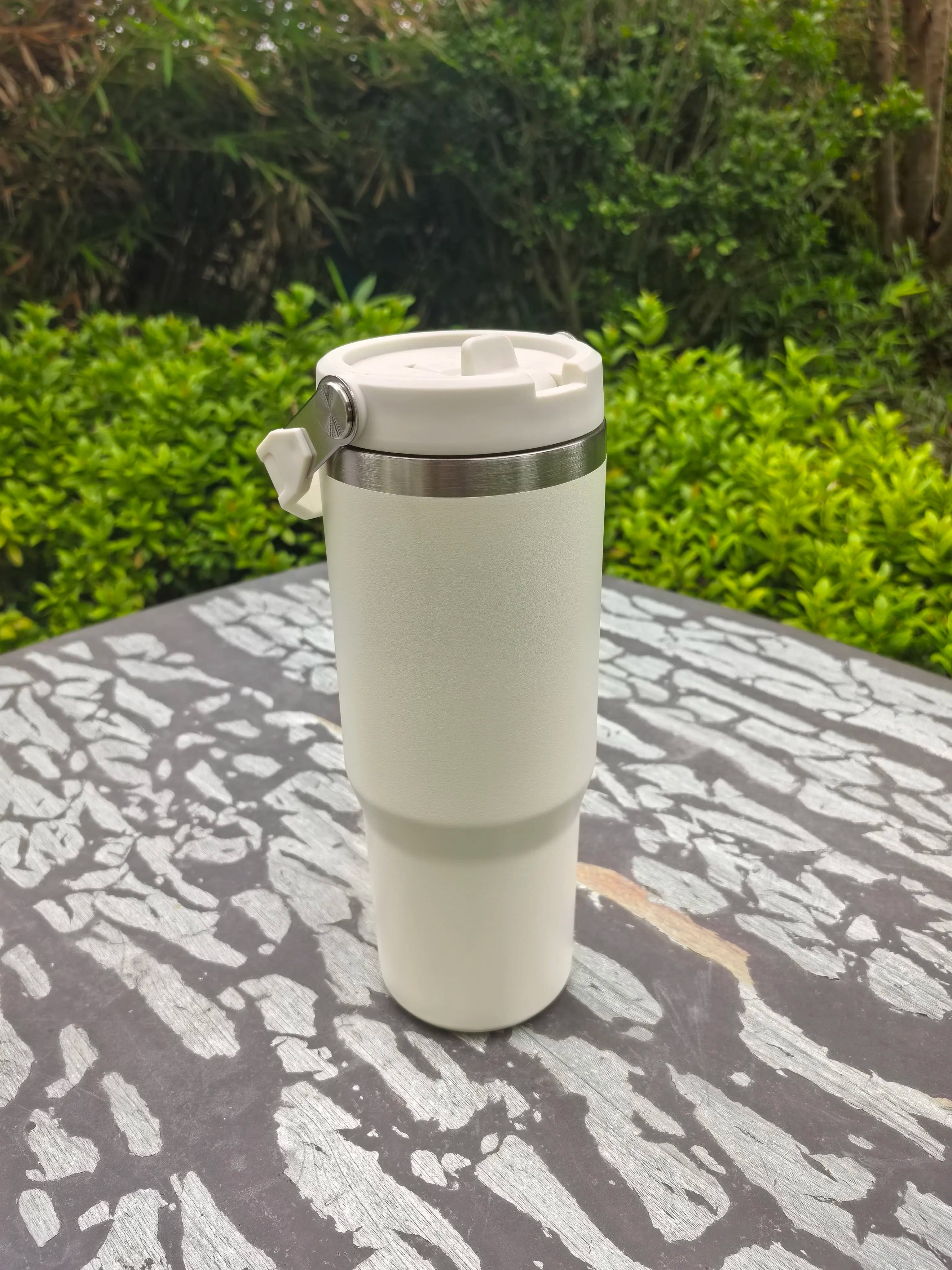 30oz Stainless Steel Vacuum Insulated Tumbler with Handle Straw for Travel Outdoor