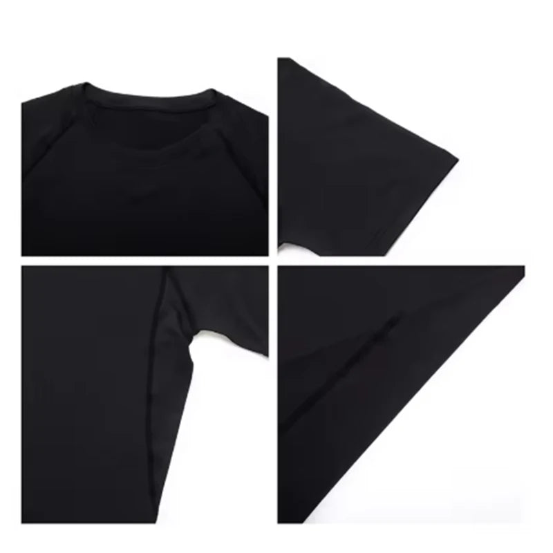 2026 Men Summer Sportswear Running T-shirt Compression T Shirt Elastic Quick Dry Sport Tops Tee Athletic Gym Workout Shirts