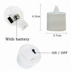 24/50Pcs Flameless LED Tealight Candles Flickering Light With Switch Battery Powered Warm Light For Wedding Christmas Home Decor