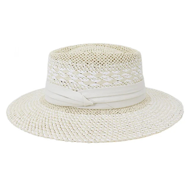 hats beach hat bohemian flat brim hat hand woven straw hat ladies summer vacation travel sun hat