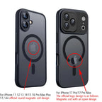 Magnetic Luxury Armor Shockproof Case For iPhone 17 Air 16 15 14 13 12 11Pro Max Magsafe Wireless Charge Matte Translucent Cover