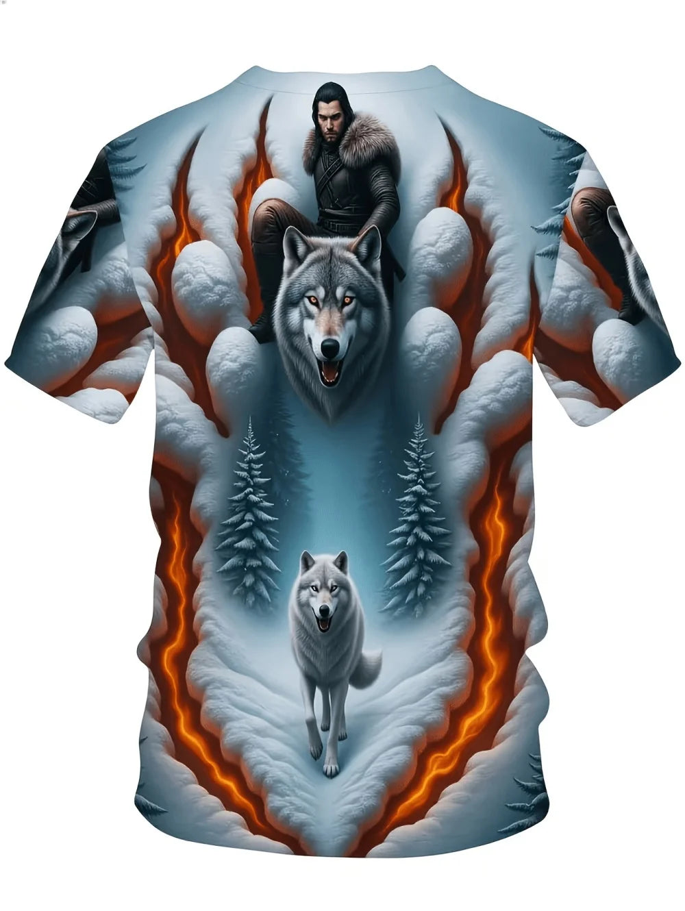 Men 3D Graphics Wolf Print T-Shirts Summer Oversized Causal Tees Fashion Tiger Pattern Fitness Short Sleeve O-Neck Tops Clothing