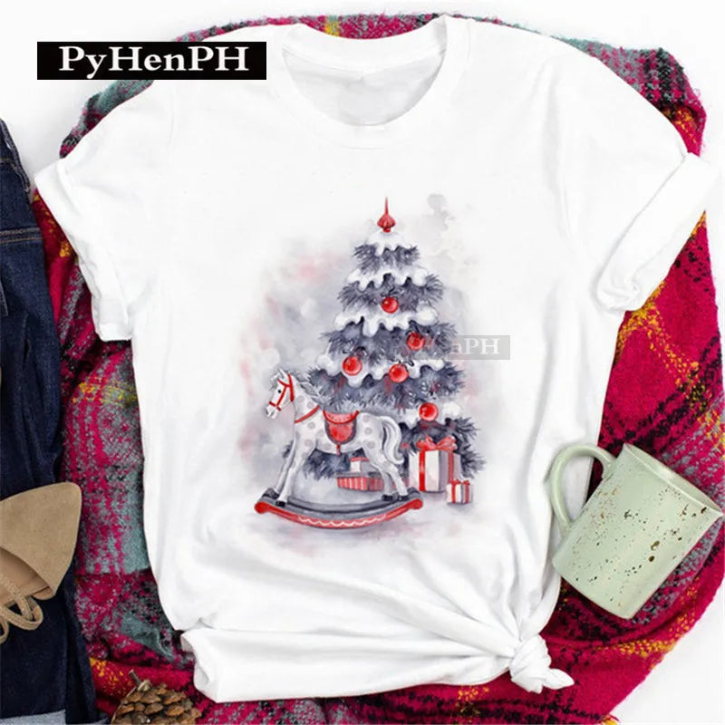 Merry Christmas T Shirt  Personalized and Exquisite Christmas Gift T-shirts and Clothes Women Clothing Aesthetic Clothes