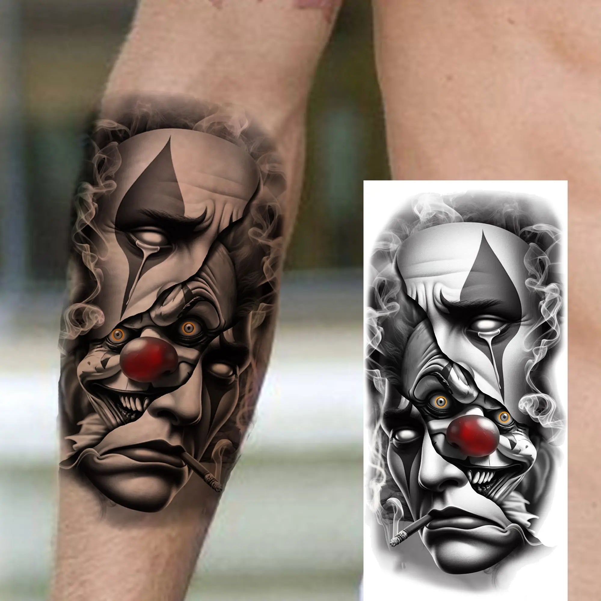 1 Sheet Trendy Cool Robber Gangster Temporary Tattoos For Adults Bad Guy Rebel Tatoos Waterproof Realistic  Fake Tattoo Stickers