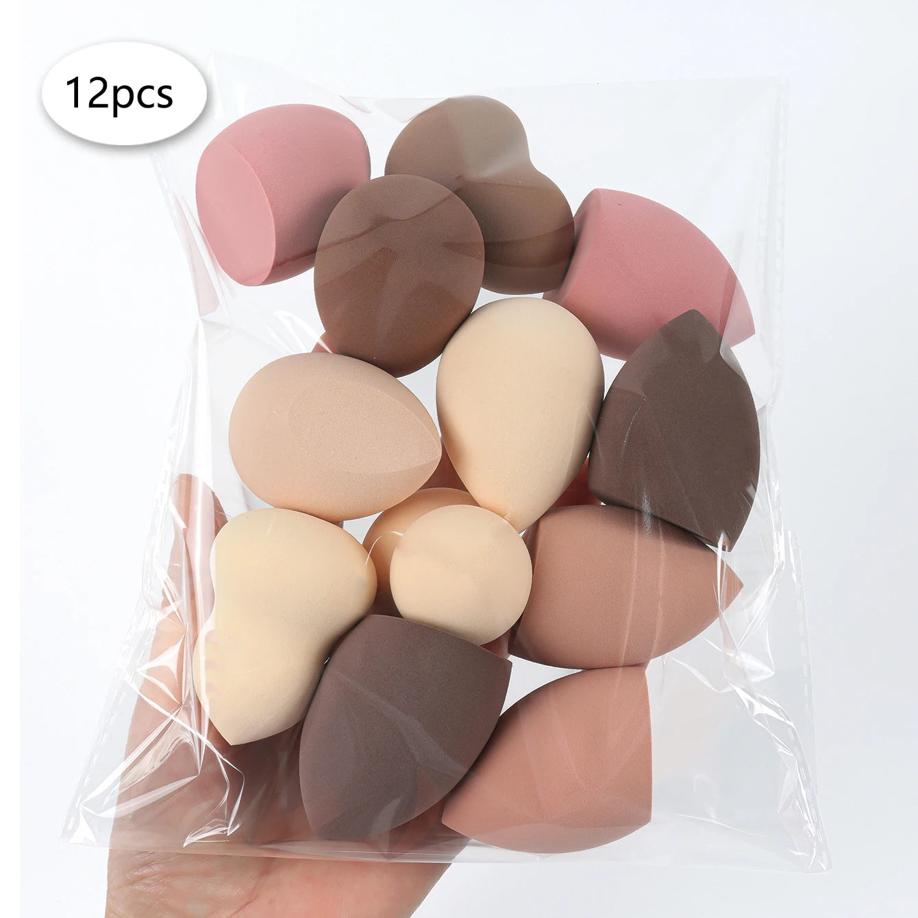 3/8/12/16/24/32/48Pcs Milk Coffee Makeup Sponge, Suitable for Applying and Setting Makeup, Suitable for All Skin Types