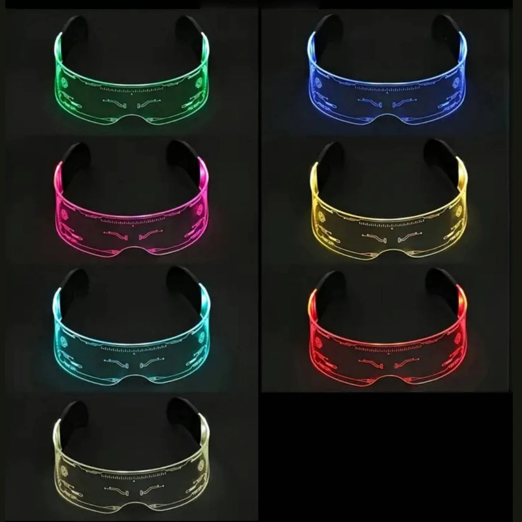 Glowing colorful glasses future sense of science and technology led online celebrity Flash Bar disco sunglasses party glasses.