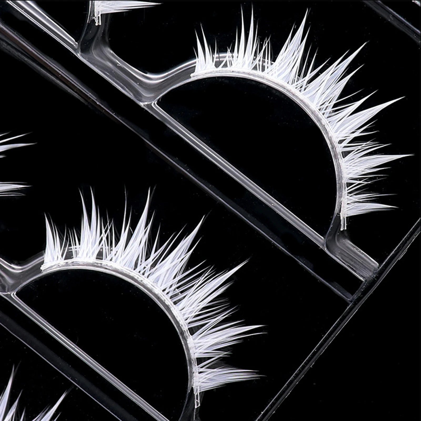 DIY white eyelashes manga Cosplay Feather Lashes full strips False Eyelashes Natural Thin Band Little Devil Eyelashes cos makeup