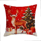 2026 Christmas Pillowcase Grey Red Cartoon Santa Snowman Elk Sofa Cushion Cover Home Bed Car Decor Merry Christmas 45cm X 45cm