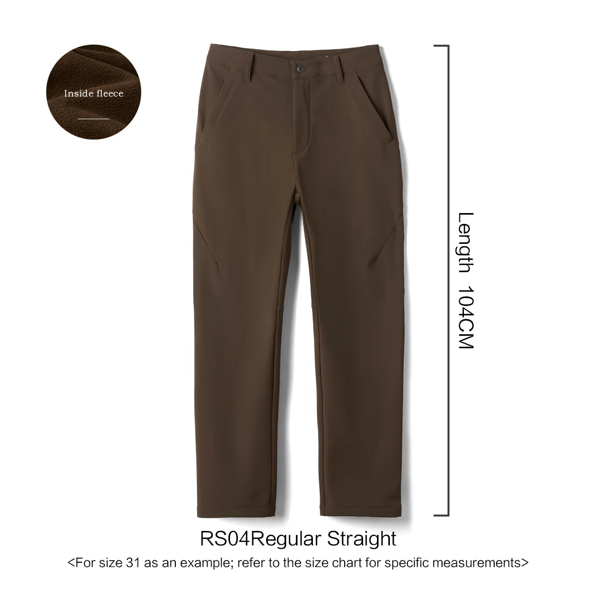 SIMWOOD 2026 Spring New Regular Straight Soft Shell Warm Fleece Lining Fabric Casual Pants Men Outdoor Trousers