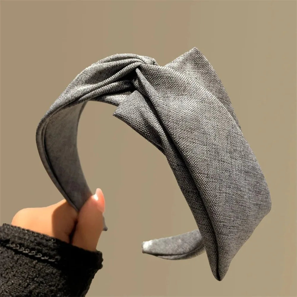 Korean Style Knit Headband Soft Knitting Cotton Makeup Hair Hoop Crumpled Texture Wide Bezel Ladies Hair Accessories