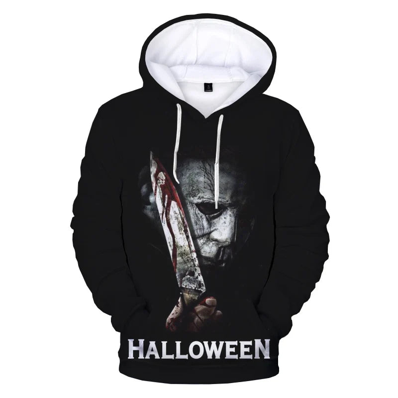 Halloween Horror Movie Hoodies Michael Myers 3D Print Y2k Hoodie Men Women Streetwear Pullovers Hooded Sweatshirts Male Clothing