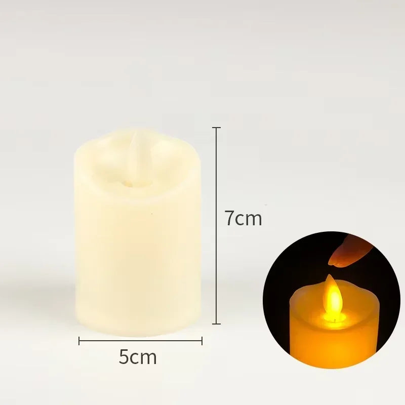 1-24Pcs Flameless LED Pillar Candle Lights Battery Operated Flicker Flame Candle Warm Light for Wedding Christmas Party Decor
