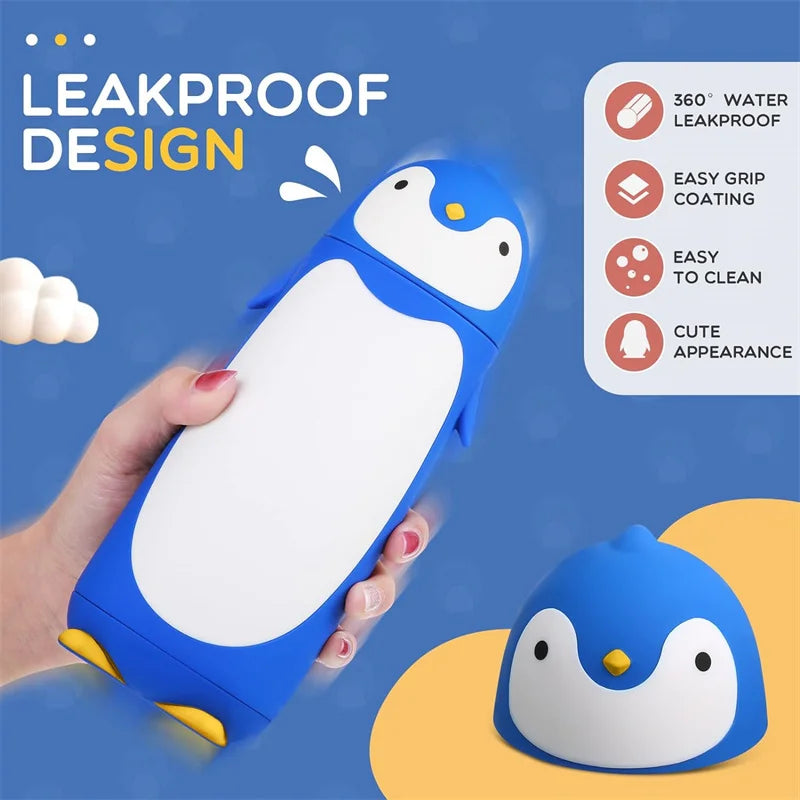 Penguin Stainless Steel Vacuum Insulated Tumblers Travel Mug Tea Water Bottle Coffee Vacuum Flask For Child Kids Student Gift
