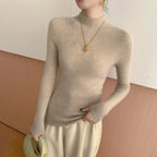 Autumn and Winter New Women's Cashmere Sweater 100% Pure Cashmere Semi High Neck Women's Pullover Soft Basic Women's Top