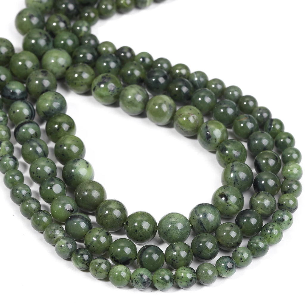 SHIJIWLS Natural Stone Canada Jade Diy Beads For Making Jewelry, Bracelets, Necklaces, Earrings Loose Beads 6/8/10mm Wholesale