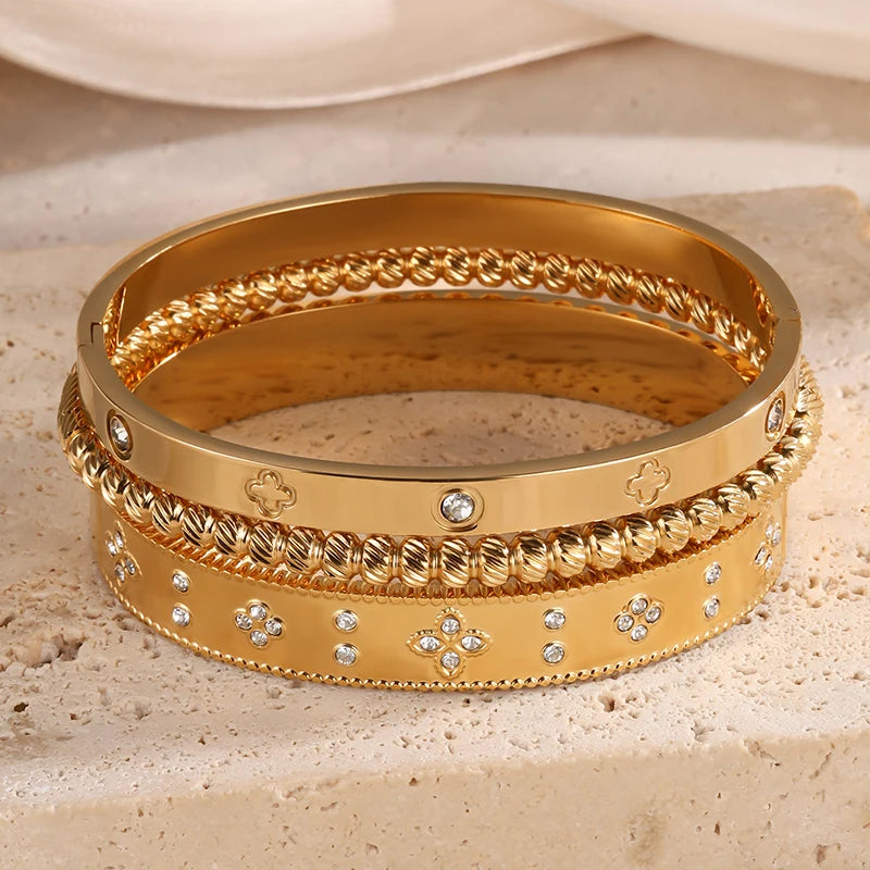 3PCS Classical Exquisite Diamond-inlaid Bracelets Suitable For Women To Wear Fashionable Jewelry For Summer Travel