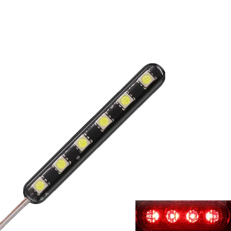 12V LED Strobe Light Strip for Car Motorcycle Hot-selling Cars License LED Medium Grid Flash Strips Auto Exterior Accessories