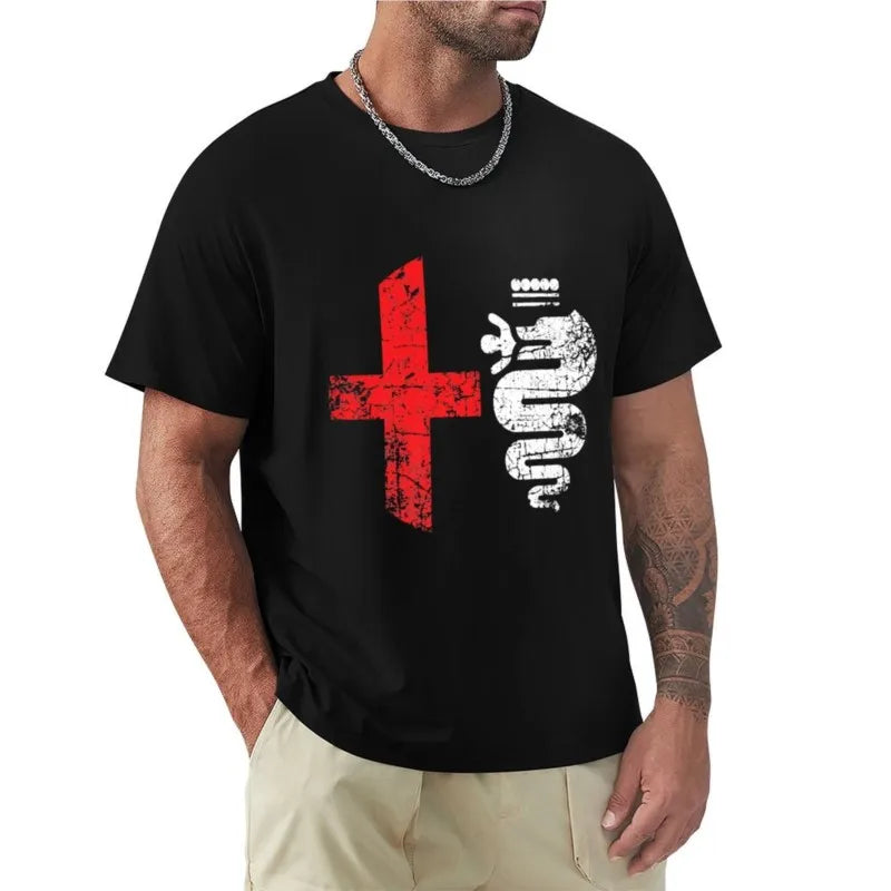 Alfa Car Drivers Stylish Grunge Logo T-Shirt boys t shirts cute tops mens t shirt