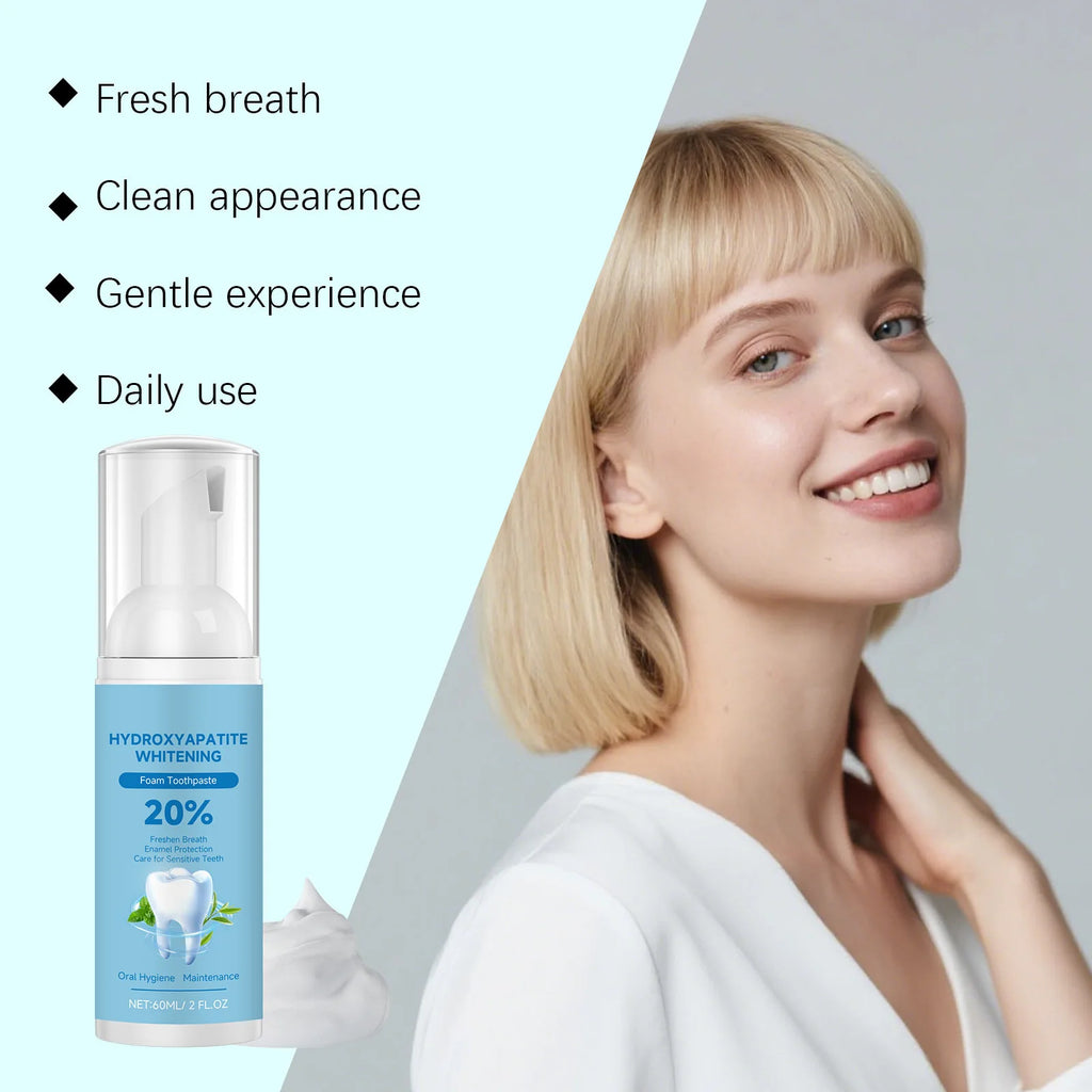 20% Hydroxyapatite Foam Toothpaste Teeth Whitening Mousse Enamel Repair Sensitive Teeth Oral Care Fresh Breath Cleaning Foam