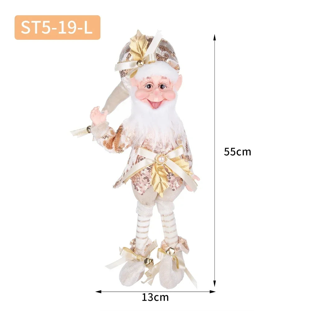 Christmas Decoration Santa Claus Statue Standing Elf Doll Decoration Christmas Tree Pendant Home Merry Christmas New Year Gift