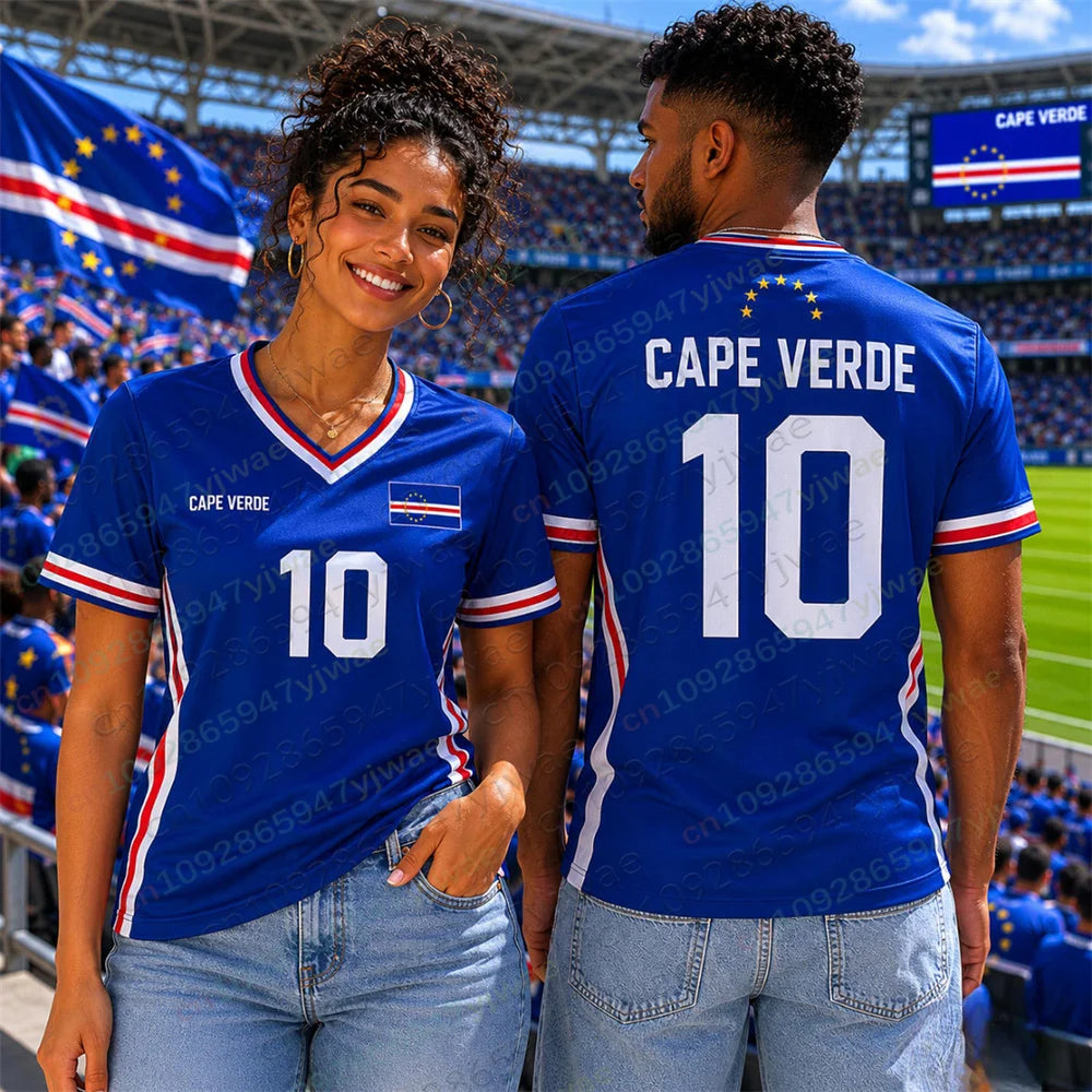 Cabo Verde No.1 goalkeeper Football Jersey Soccer Shirt Top Loose Breathable Speed Drying Sportswear Top Men Women T-Shirt