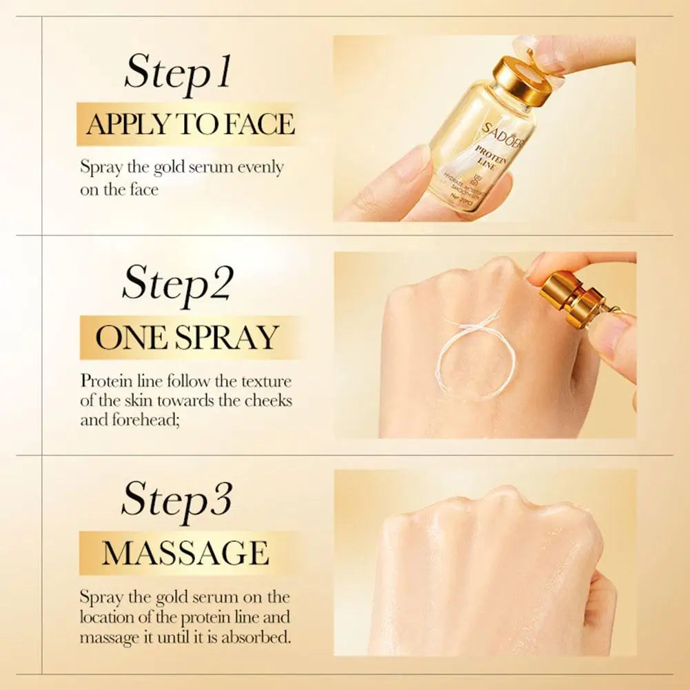 SADOER Gold Protein Peptide Essence Set, Absorbable Collagen Threads, Hydrating Firming Anti-Aging, Nourish Skin Smoothing