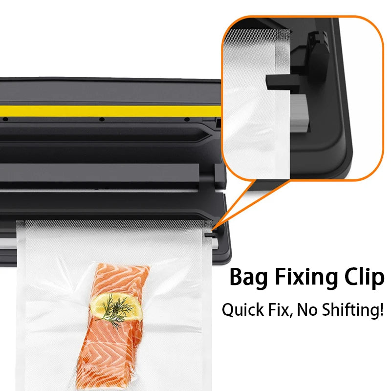 Automatic Vacuum Sealer Machine for Home & Commercial Use Dry & Wet Food Packaging & Preservation Built-in Bag Cutter 5mm Seal