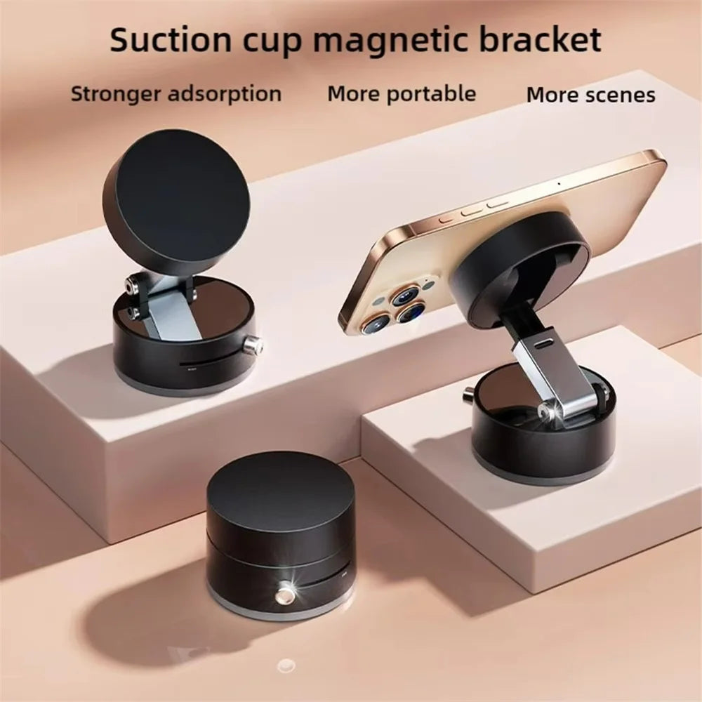 360° Rotation Vacuum Suction Cup Phone Holder Magnetic Lazy Multi-functional Phone Stand Foldable Holder For Selfies and Videos