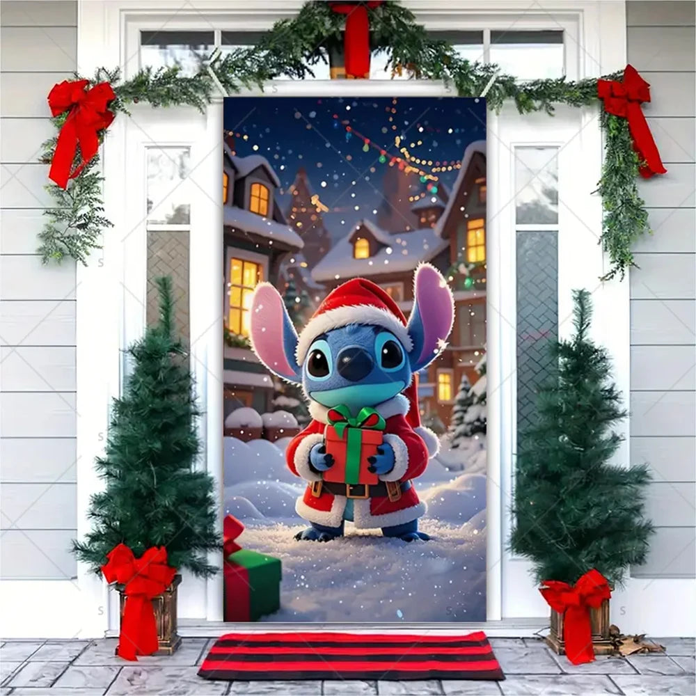 Christmas Theme Santa Claus Santa Dog Snowman Door Cover Banner Festive Party Decoration Supplies Photography Props Xmas Gifts