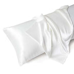 1 Pair Satin Pillowcase - Anti-Allergy Breathable Bedding Polyester Satin with Envelope Closure Machine Washable & Skin-Friendly