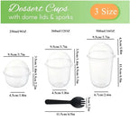 50pcs Pudding Cups Wiht Lids Plastic Boxes Ice-Cream Mousse Dessert Picnic Party Packing Dessert Cups with Lid