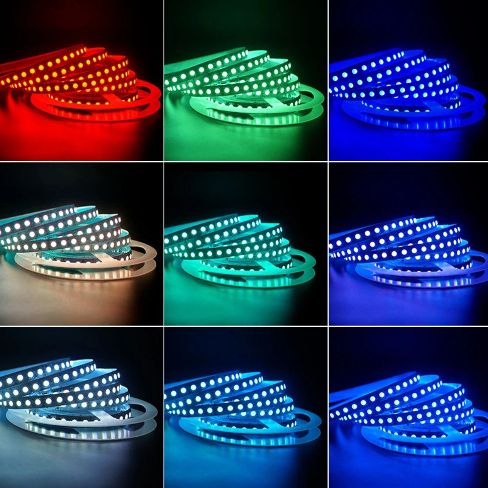 LED Strip 5050 DC 12V RGB Waterproof Flexible Neon Light Stripe 30LED/MLed 60LED/MLed PWM For Room Bedroom Decor TV Backlights