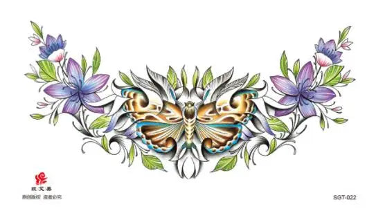 Disposable Tattoo Sticker, Fake Tattoo for Woman, Waterproof Body Art Tattoo for Couples Letter Lotus Flower Temporary Tattoo