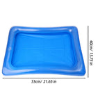 Blue Inflatable PVC Tray Reusable Cleaning Basin Kids Sensory Learning Activity Tray Sandbox for Play Sand,Water Fishing Games