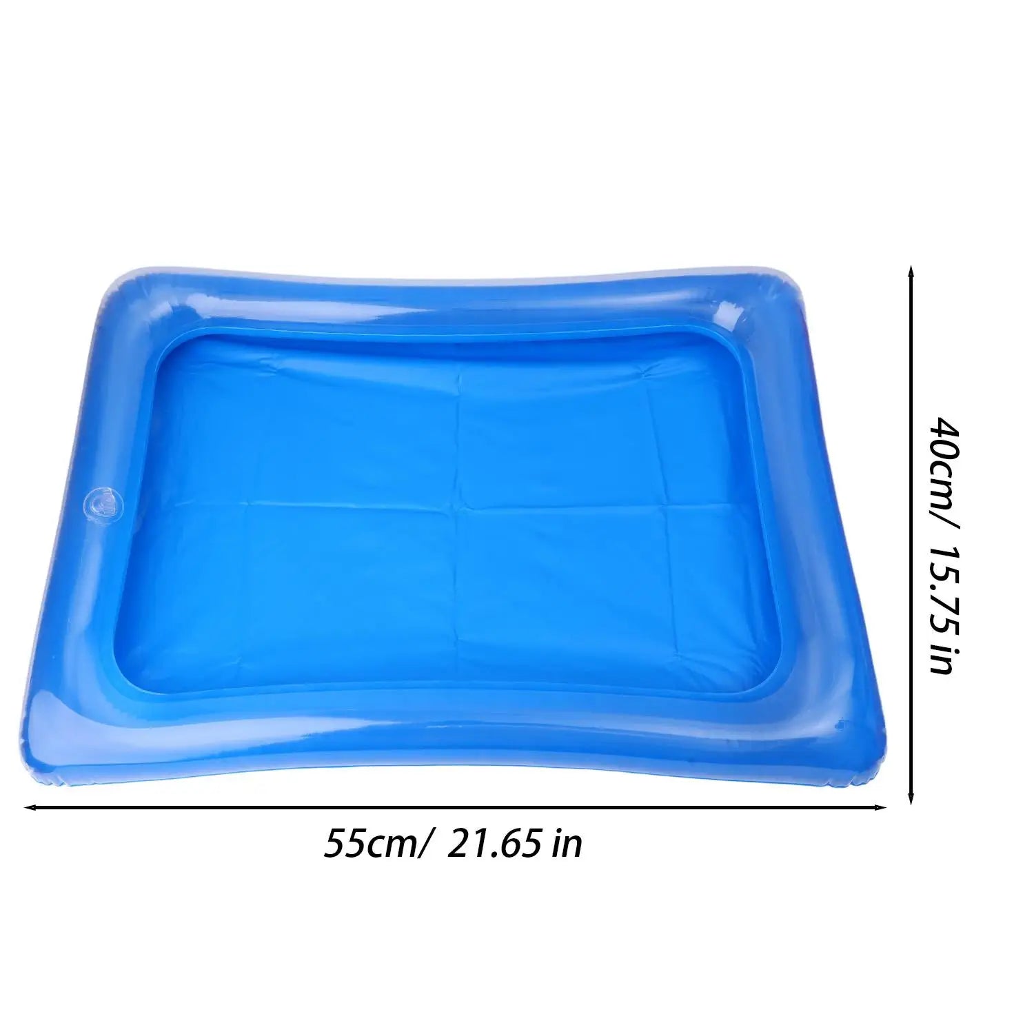 Blue Inflatable PVC Tray Reusable Cleaning Basin Kids Sensory Learning Activity Tray Sandbox for Play Sand,Water Fishing Games
