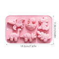 Silicone 6 Cavities Dinosaur Jello Molds for Chocolate Dinosaur Soap Molds for Baking Dessert Cupcake Topper Cake Decoration