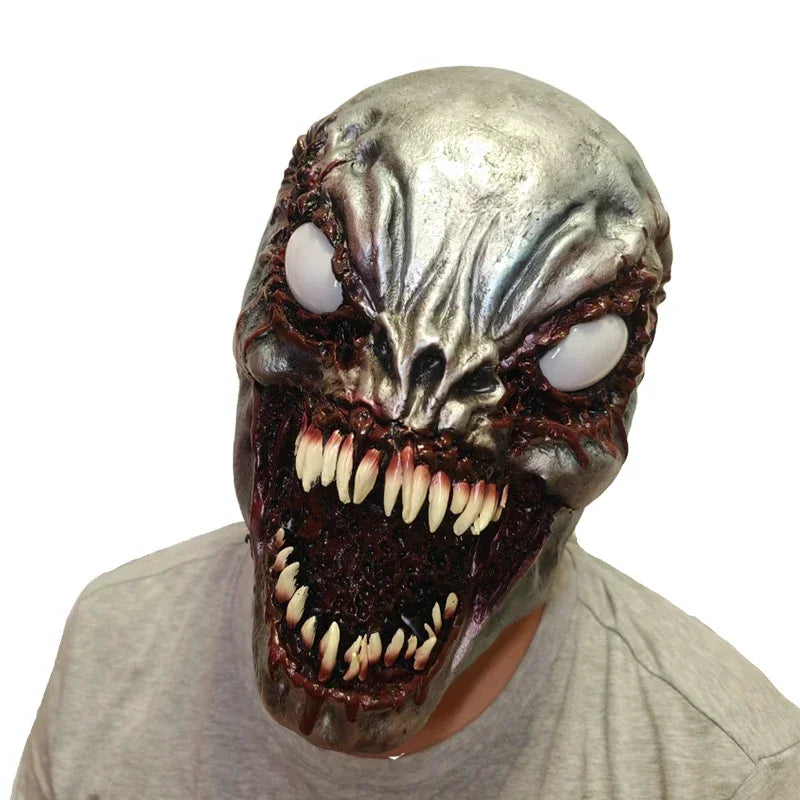 Halloween Horror Mask Scary Creepy Full Face Cosplay Costume Accessory Realistic Spooky Mask for Party Haunted House Decorations