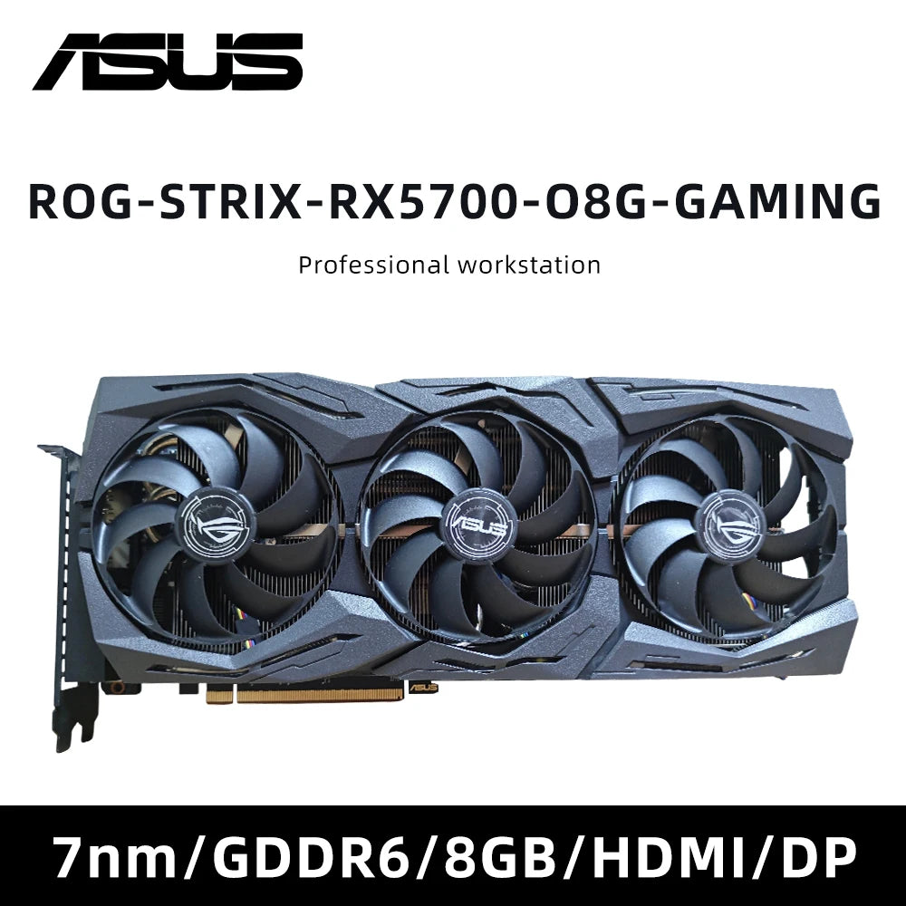 ASUS AREZ STRIX RXVEGA64 O8G GAMING & ROG STRIX RX570 04G GAMING & ROG STRIX RX5700 O8G GAMING & RX5700 8G graphics card