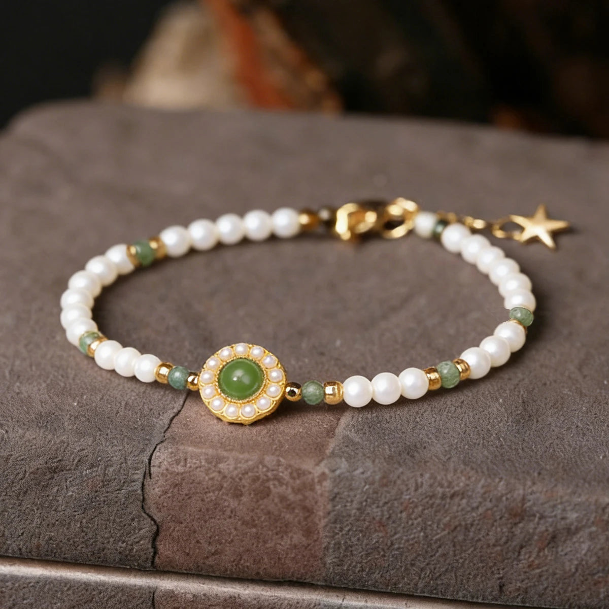 Green Gventurine Bracelet For Girl Friendship Simple Freshwater Pearl Bracelets For Women Pulseras Femme Boho Jewelry Giftt