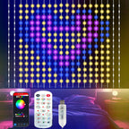 Smart LED Curtain Lights LED Fairy Lights App Control Music Sync DIY Pattern Waterproof for Indoor Outdoor Party Decor