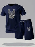Summer Men's Quick Drying Casual Short Sleeved T-shirt and Shorts Set, Urban Street Fashion Running Sports Two-piece Set
